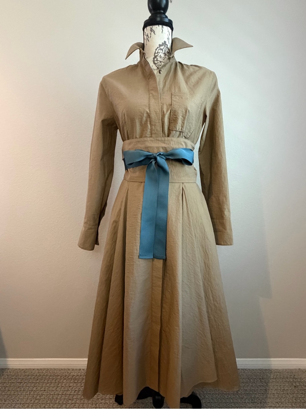 Brunello Cucinelli Monili Bead Shirt Dress High Low Cotton Blend Made in Italy - Picture 3 of 15